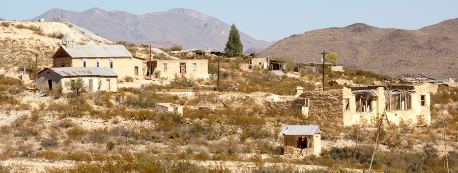 Hillside ruins in the Ghost Town.
