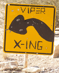 Viper crossing sign.