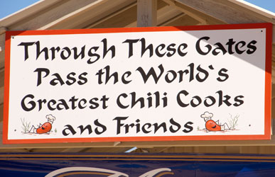 Chili welcome sign.