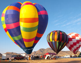 Hot air balloons in Alpine.